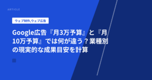 Google広告『月3万予算』と『月10万予算』では何が違う？業種別の現実的な成果目安を計算