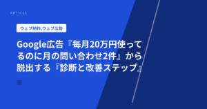 Google広告『毎月20万円使ってるのに月の問い合わせ2件』から脱出する『診断と改善ステップ』