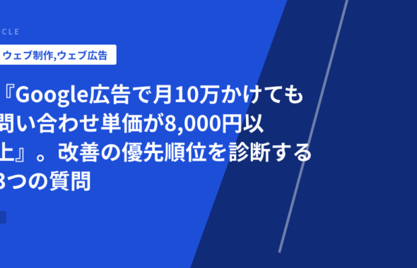 『Google広告で月10万かけても問い合わせ単価が8,000円以上』。改善の優先順位を診断する3つの質問
