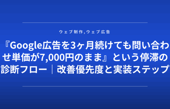 『Google広告を3ヶ月続けても問い合わせ単価が7,000円のまま』という停滞の診断フロー｜改善優先度と実装ステップ
