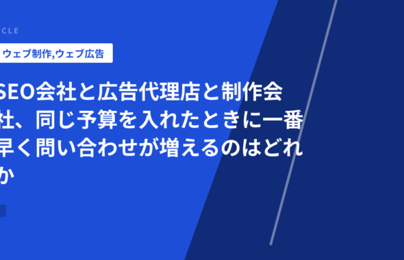SEO会社と広告代理店と制作会社、同じ予算を入れたときに一番早く問い合わせが増えるのはどれか
