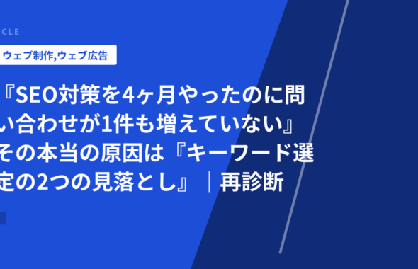 『SEO対策を4ヶ月やったのに問い合わせが1件も増えていない』その本当の原因は『キーワード選定の2つの見落とし』｜再診断テンプレート付き