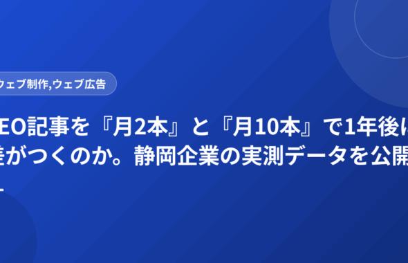 SEO記事を『月2本』と『月10本』で1年後に差がつくのか。静岡企業の実測データを公開