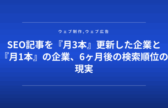 SEO記事を『月3本』更新した企業と『月1本』の企業、6ヶ月後の検索順位の現実