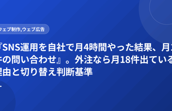 『SNS運用を自社で月4時間やった結果、月1件の問い合わせ』。外注なら月18件出ている理由と切り替え判断基準