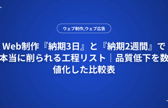 Web制作『納期3日』と『納期2週間』で本当に削られる工程リスト｜品質低下を数値化した比較表