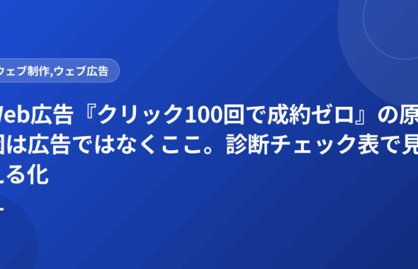 Web広告『クリック100回で成約ゼロ』の原因は広告ではなくここ。診断チェック表で見える化