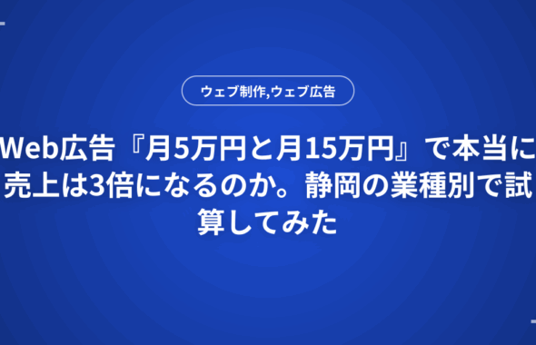 Web広告『月5万円と月15万円』で本当に売上は3倍になるのか。静岡の業種別で試算してみた