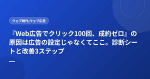 『Web広告でクリック100回、成約ゼロ』の原因は広告の設定じゃなくてここ。診断シートと改善3ステップ