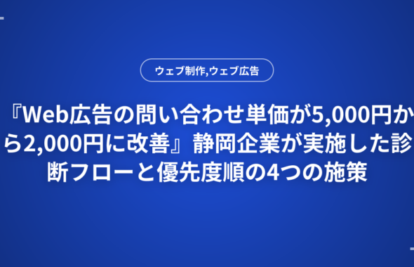 『Web広告の問い合わせ単価が5,000円から2,000円に改善』静岡企業が実施した診断フローと優先度順の4つの施策