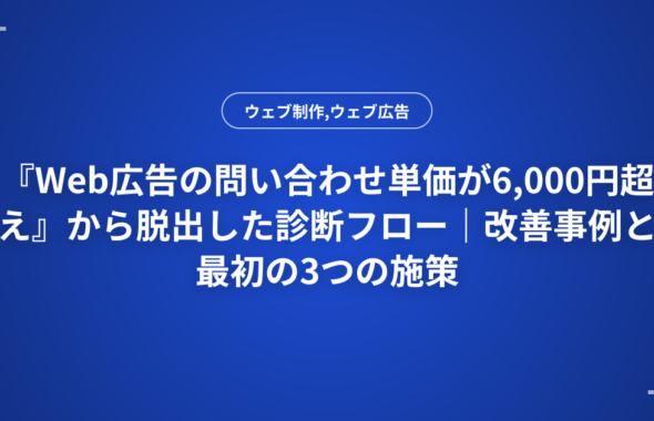 『Web広告の問い合わせ単価が6,000円超え』から脱出した診断フロー｜改善事例と最初の3つの施策