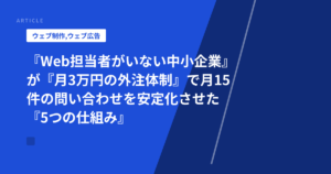 『Web担当者がいない中小企業』が『月3万円の外注体制』で月15件の問い合わせを安定化させた『5つの仕組み』