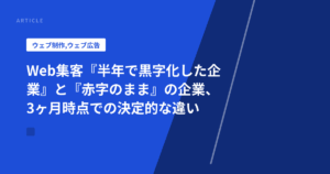 Web集客『半年で黒字化した企業』と『赤字のまま』の企業、3ヶ月時点での決定的な違い
