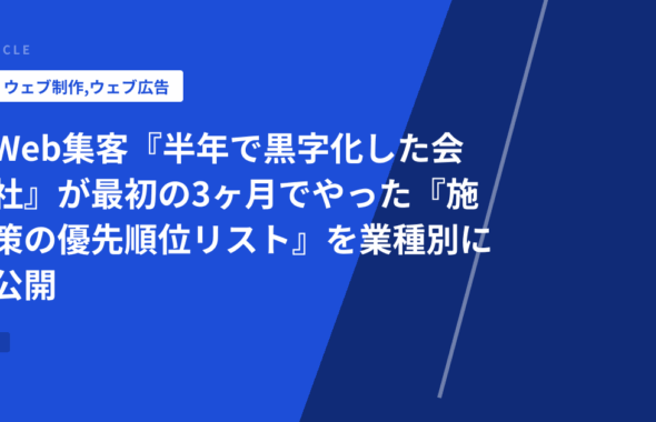 Web集客『半年で黒字化した会社』が最初の3ヶ月でやった『施策の優先順位リスト』を業種別に公開