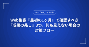 Web集客『最初の1ヶ月』で確認すべき『成果の兆し』3つ。何も見えない場合の対策フロー