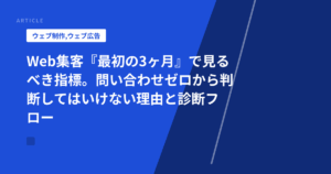 Web集客『最初の3ヶ月』で見るべき指標。問い合わせゼロから判断してはいけない理由と診断フロー