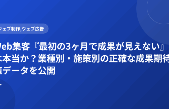 Web集客『最初の3ヶ月で成果が見えない』は本当か？業種別・施策別の正確な成果期待値データを公開