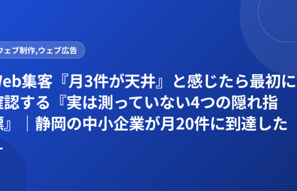 Web集客『月3件が天井』と感じたら最初に確認する『実は測っていない4つの隠れ指標』｜静岡の中小企業が月20件に到達した診断チェック表