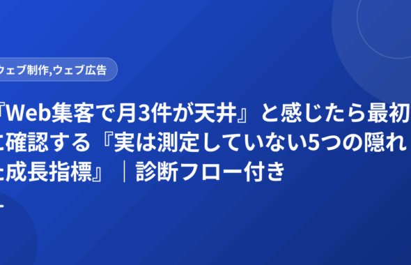 『Web集客で月3件が天井』と感じたら最初に確認する『実は測定していない5つの隠れた成長指標』｜診断フロー付き