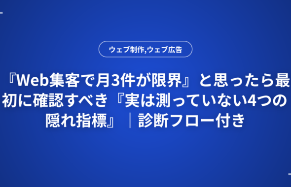 『Web集客で月3件が限界』と思ったら最初に確認すべき『実は測っていない4つの隠れ指標』｜診断フロー付き