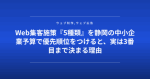 Web集客施策『5種類』を静岡の中小企業予算で優先順位をつけると、実は3番目まで決まる理由