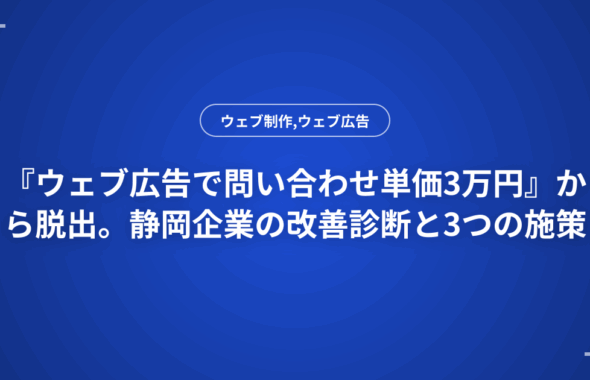 『ウェブ広告で問い合わせ単価3万円』から脱出。静岡企業の改善診断と3つの施策