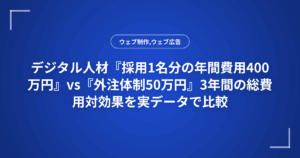 デジタル人材『採用1名分の年間費用400万円』vs『外注体制50万円』3年間の総費用対効果を実データで比較