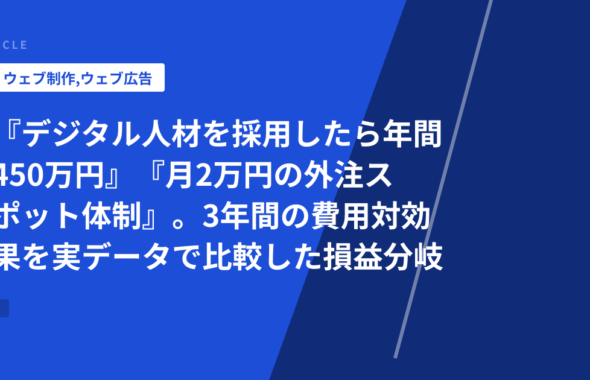 『デジタル人材を採用したら年間450万円』『月2万円の外注スポット体制』。3年間の費用対効果を実データで比較した損益分岐点