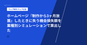 ホームページ『制作から3ヶ月放置』したときに失う機会損失額を業種別シミュレーションで算出した