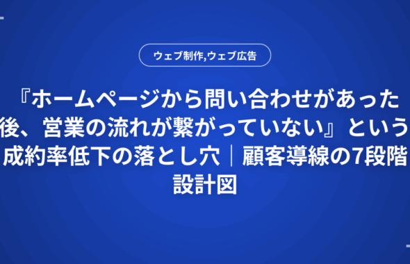 『ホームページから問い合わせがあった後、営業の流れが繋がっていない』という成約率低下の落とし穴｜顧客導線の7段階設計図