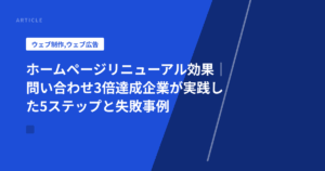 ホームページリニューアル効果|問い合わせ3倍達成企業が実践した5ステップと失敗事例