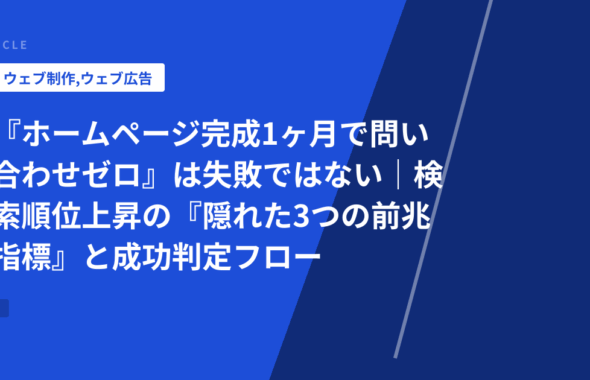 『ホームページ完成1ヶ月で問い合わせゼロ』は失敗ではない｜検索順位上昇の『隠れた3つの前兆指標』と成功判定フロー