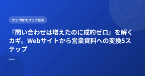 『問い合わせは増えたのに成約ゼロ』を解くカギ。Webサイトから営業資料への変換5ステップ
