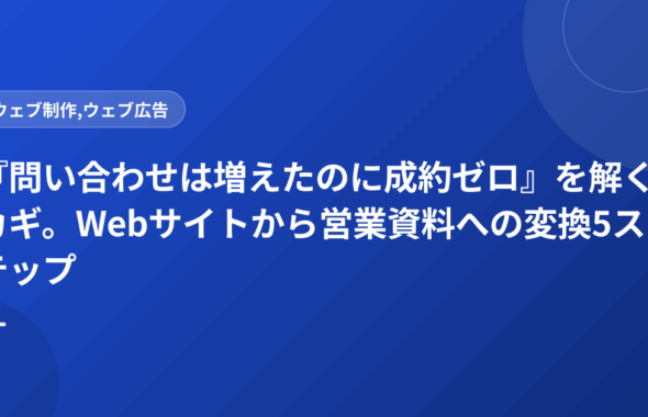 『問い合わせは増えたのに成約ゼロ』を解くカギ。Webサイトから営業資料への変換5ステップ