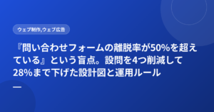 『問い合わせフォームの離脱率が50%を超えている』という盲点。設問を4つ削減して28%まで下げた設計図と運用ルール
