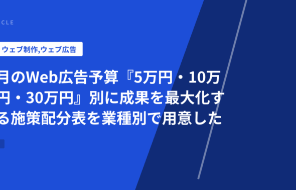 月のWeb広告予算『5万円・10万円・30万円』別に成果を最大化する施策配分表を業種別で用意した
