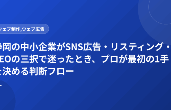 静岡の中小企業がSNS広告・リスティング・SEOの三択で迷ったとき、プロが最初の1手を決める判断フロー