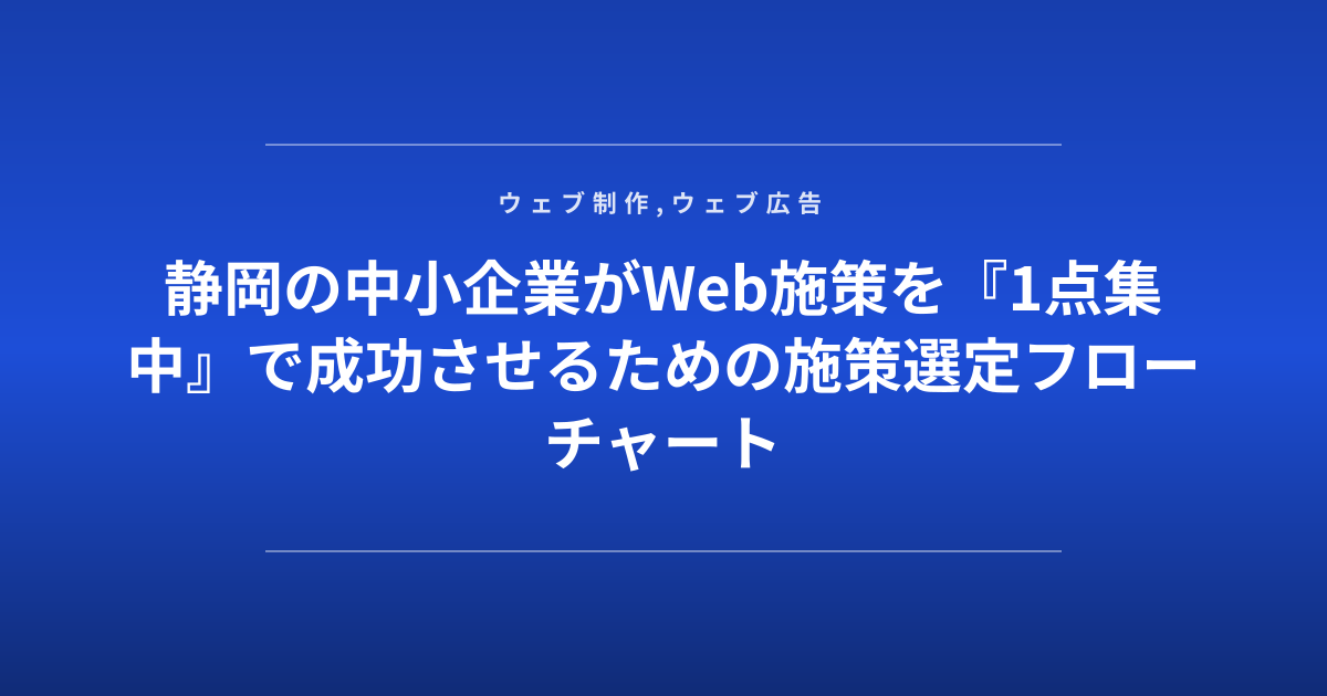 静岡の中小企業がWeb施策を『1点集中』で成功させるための施策選定フローチャート