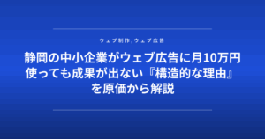 静岡の中小企業がウェブ広告に月10万円使っても成果が出ない『構造的な理由』を原価から解説
