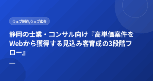 静岡の士業・コンサル向け『高単価案件をWebから獲得する見込み客育成の3段階フロー』