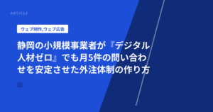 静岡の小規模事業者が『デジタル人材ゼロ』でも月5件の問い合わせを安定させた外注体制の作り方