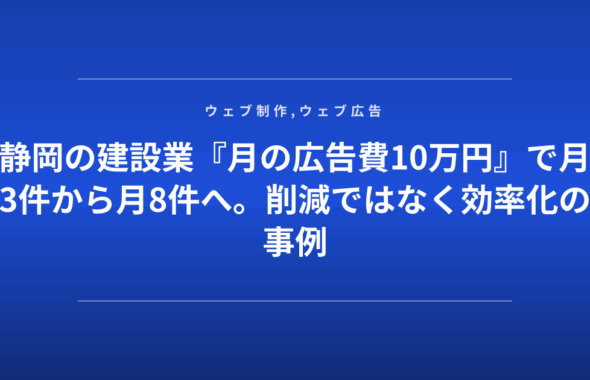 静岡の建設業『月の広告費10万円』で月3件から月8件へ。削減ではなく効率化の事例
