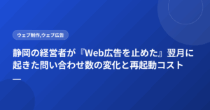 静岡の経営者が『Web広告を止めた』翌月に起きた問い合わせ数の変化と再起動コスト