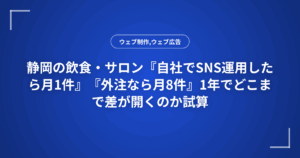 静岡の飲食・サロン『自社でSNS運用したら月1件』『外注なら月8件』1年でどこまで差が開くのか試算