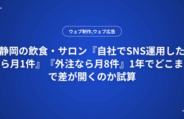 静岡の飲食・サロン『自社でSNS運用したら月1件』『外注なら月8件』1年でどこまで差が開くのか試算