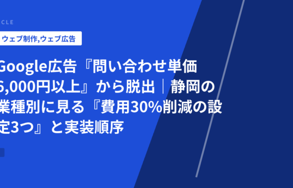 Google広告『問い合わせ単価6,000円以上』から脱出｜静岡の業種別に見る『費用30%削減の設定3つ』と実装順序