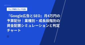 『Google広告とSEO』月4万円の予算配分|業種別・成長段階別の資金配置シミュレーションと判定チャート