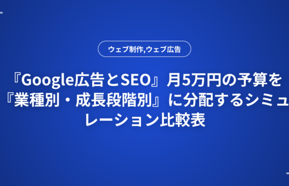『Google広告とSEO』月5万円の予算を『業種別・成長段階別』に分配するシミュレーション比較表