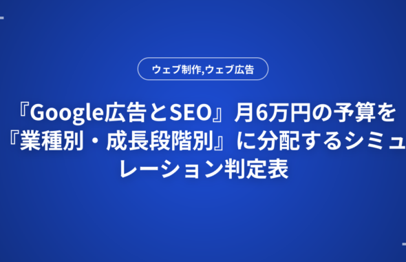 『Google広告とSEO』月6万円の予算を『業種別・成長段階別』に分配するシミュレーション判定表