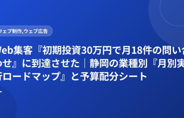 Web集客『初期投資30万円で月18件の問い合わせ』に到達させた｜静岡の業種別『月別実行ロードマップ』と予算配分シート